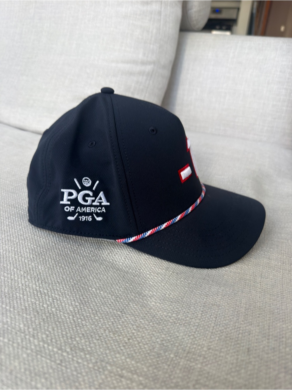 -1 Embroidered Rope Golf Cap - Black - Picture 2 of 5